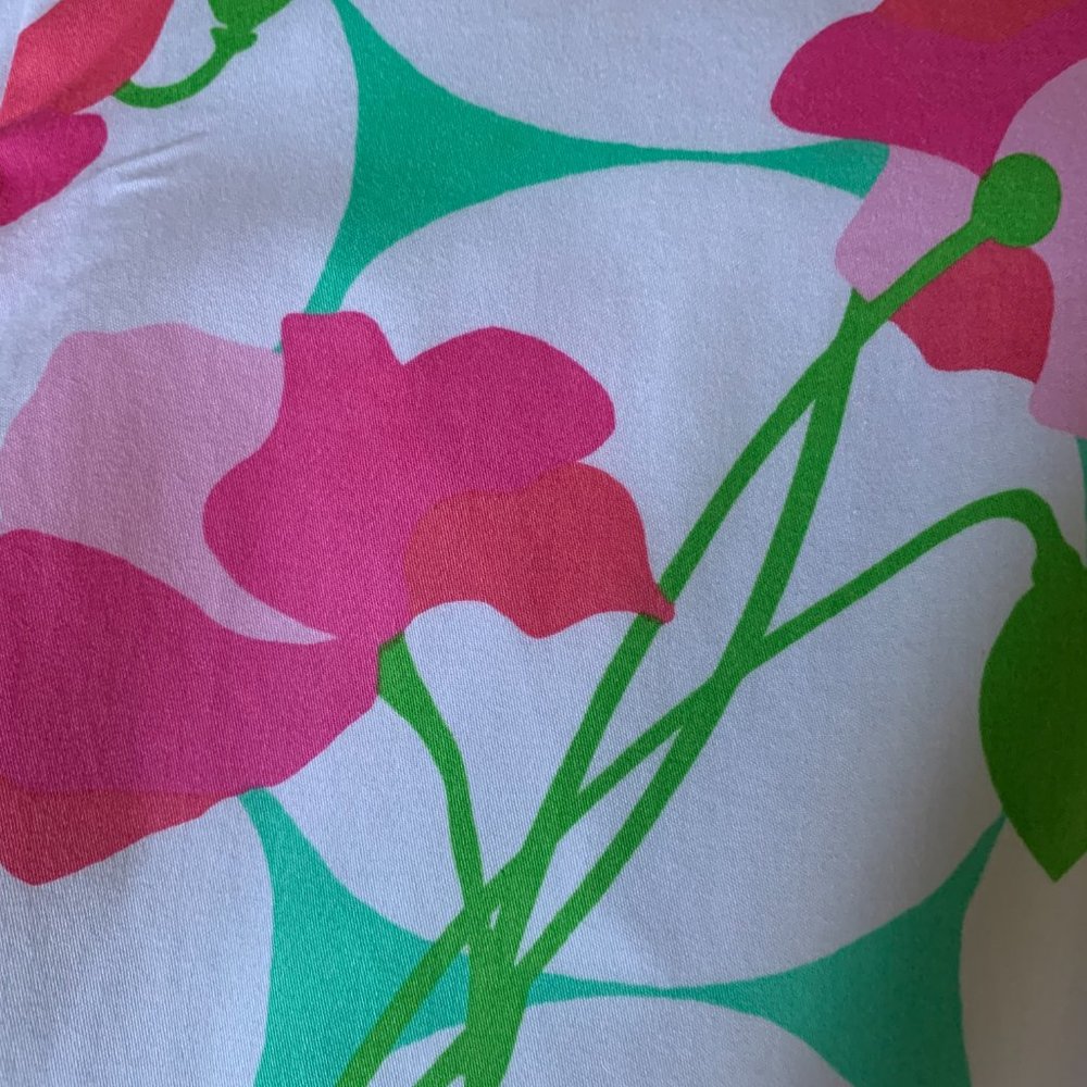 Lilly Pulitzer White Strapless Dress with Pink & Green Floral Print - Picture 3 of 8